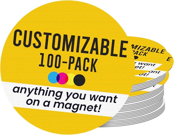Magnet Me Up Customizable 30 Mil Round Magnet- 6”, 100 PK Weatherproof Car by MagnetMeUp