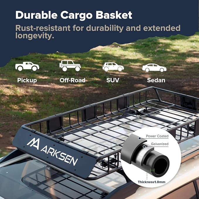 ARKSEN 64 x 34 x 6 Inch Universal Roof Rack - Image 4