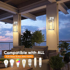 PARTPHONER Silver Dusk to Dawn Porch Lights Fixtures Wall Mount, Sensor - Image 4