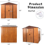 6x6 FT Outdoor Storage Shed, Metal Garden Shed - Image 5