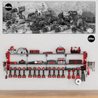 64" Power Tool Organizer Wall Mount, 16 Slots, 3-Tier Drill & Cordless Tool - Image 4