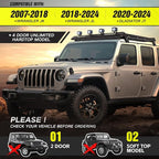 Roof Rack Cargo Basket with 4 PCS LED Light Bar Compatible with 2007-2024 Jeep - Image 2