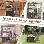 Garage Sports Equipment Organizer, Golf Bag Storage Rack, Heavy Duty Ball Holder - Image 4