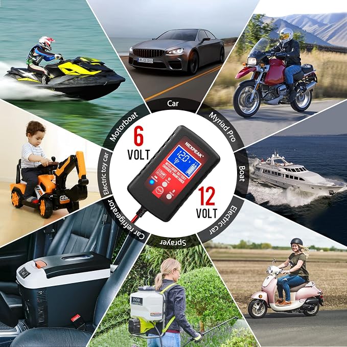 1.75-Amp Car Battery Charger, 6V and 12V Smart Fully Automatic Battery Charger - Image 6