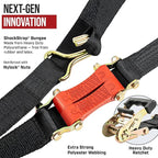 Ratchet Strap, 9’ x 2” Shock Absorbing Heavy Duty Tie downs - Image 6