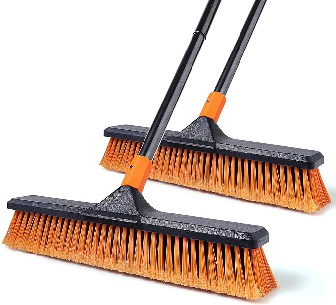 2 Set 18" Push Broom Outdoor by CLEANHOME