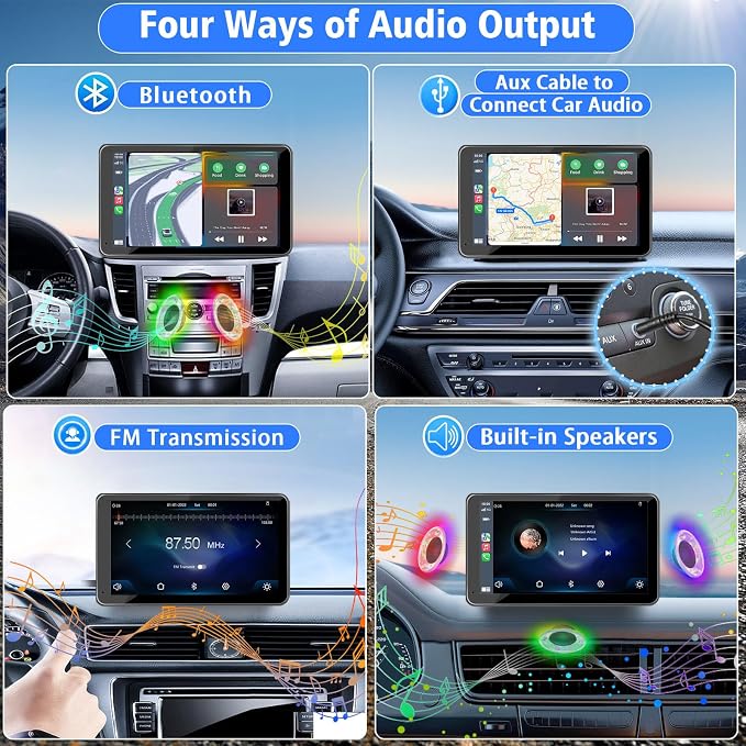 Portable Wireless with Apple CarPlay and Android Auto Screen - Image 4