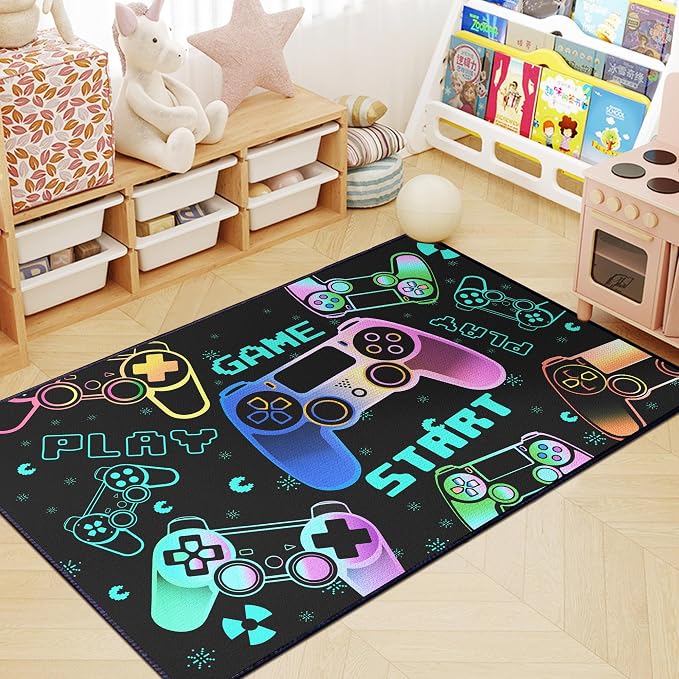 Play Gaming Rug for Bedroom Gamer Mat Gamepad for Boys Room 2x3 for Playroom - Image 7