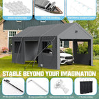 12x20 Carport, Heavy Duty Carport Canopy Garage - Image 3