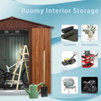 6x6 FT Outdoor Storage Shed, Metal Garden Shed - Image 7