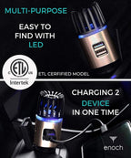 Enoch Car Air Purifier Premium Air Ionizer - 12V Plug-In Ionic Ozone Deodorizer - Image 5