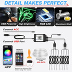 MICTUNING Car LED Interior Strip Light, 8 in 1 RGB Multicolor - Image 5