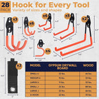 28 Pack Steel Heavy Duty Garage Hooks Storage Hooks - Image 2