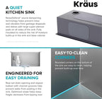 KRAUS Kore 17-Inch Undermount Workstation 16 Gauge Single Bowl Stainless Steel - Image 12