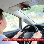 KIWEN Sunglasses Holder for Car Visor, Magnetic Leather Sunglass Eyeglass - Image 5