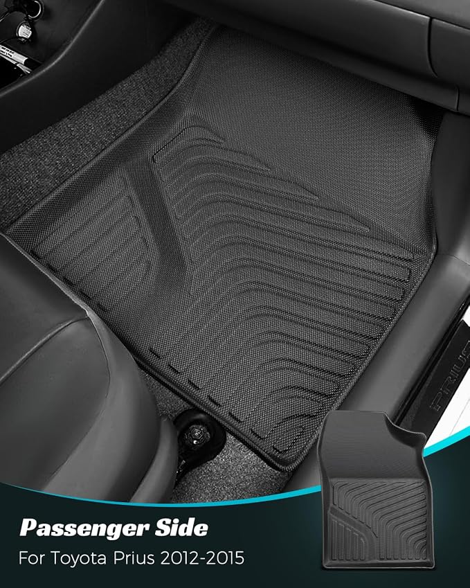 Car Floor Mats for Toyota Prius 2012-2014 Accessories, All Weather Rubber Mat - Image 5