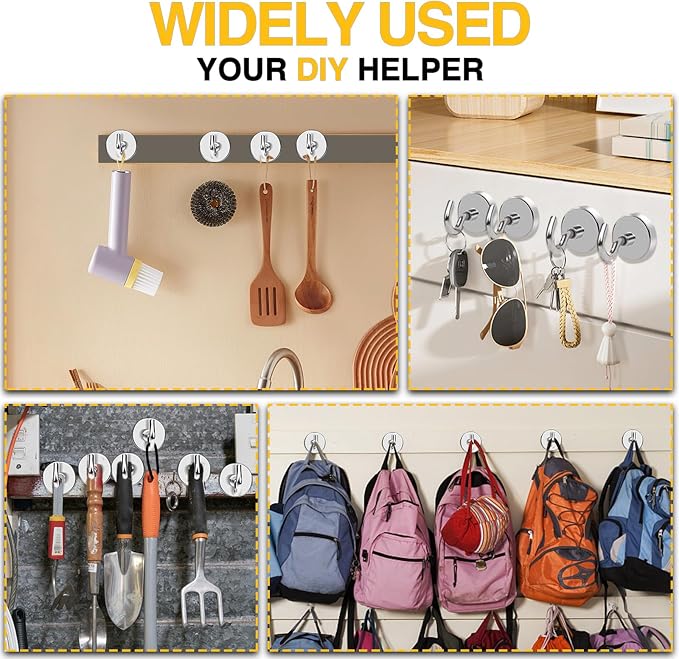DIYMAG Magnetic Hooks, 150 LB Heavy Duty Strong Magnet - Image 6