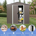 8 x 4 FT Outdoor Storage Shed, Large Metal Utility Garden Shed - Image 3