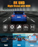 Dash Cam Front and Rear, 8K/2.5K UHD Dash Camera - Image 3