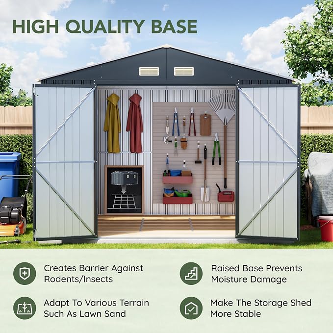 10x12 FT Outdoor Metal Storage Shed - Image 6