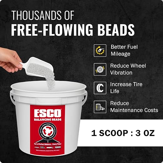 ESCO Tire Balance Beads – 17.6 lb Bulk Bucket | Reusable Ceramic Balancing Beads - Image 3