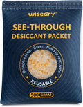 wisedry 2 x 500 Gram See-Through Silica Gel Packets, Color-Indicating Desiccant by wisedry