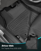 Car Floor Mats for Toyota Prius 2012-2014 Accessories, All Weather Rubber Mat - Image 4