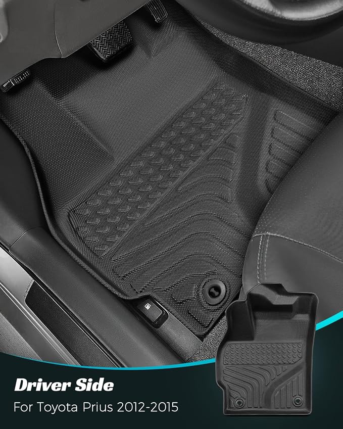 Car Floor Mats for Toyota Prius 2012-2014 Accessories, All Weather Rubber Mat - Image 4