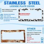 Skull License Plate Frame Black White Skeleton Stainless Steel License Plate - Image 2