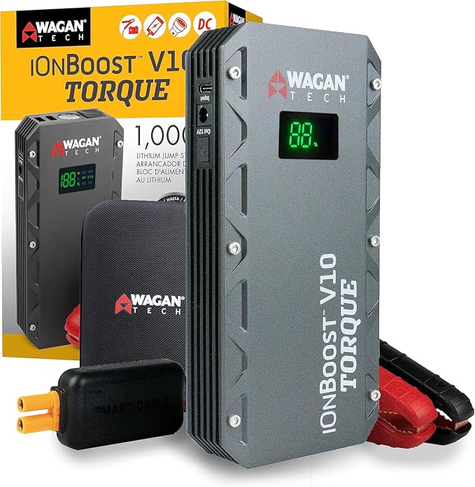 Wagan EL7507 Jump Starter iOnBoost V10 Torque 1000Amp Peak 12V Portable Lithium by WAGAN