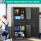 Metal Storage Cabinet with Wheels and Drawers, Rolling Garage Storage Cabinet - Image 3