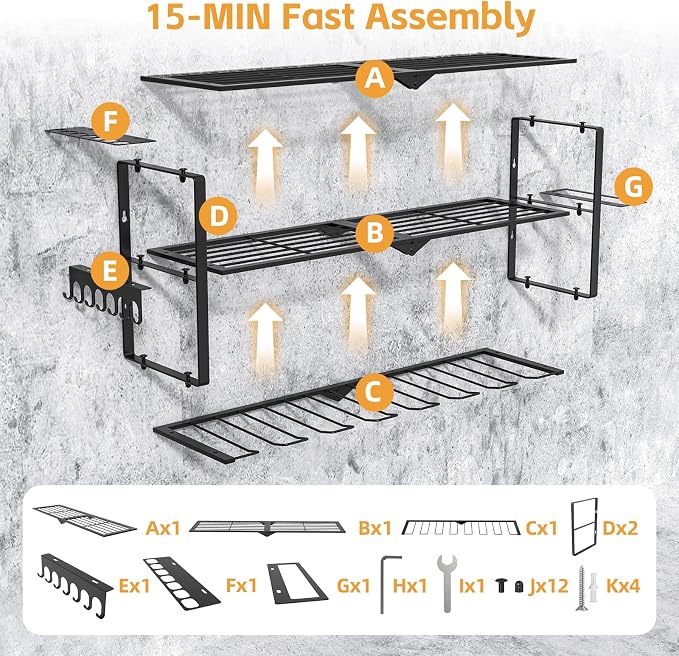 Power Tool Organizer Wall Mount Cordless, 15 Min Fast Install Metal Garage Tool - Image 3