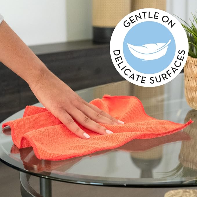 S&T INC. 100 Pack Microfiber Cleaning Cloth, Bulk Towels - Image 3