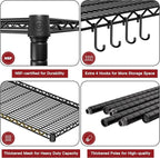PrimeZone 3 Packs 36" W x 16" D x 79" H Wire Storage Shelves - Image 4