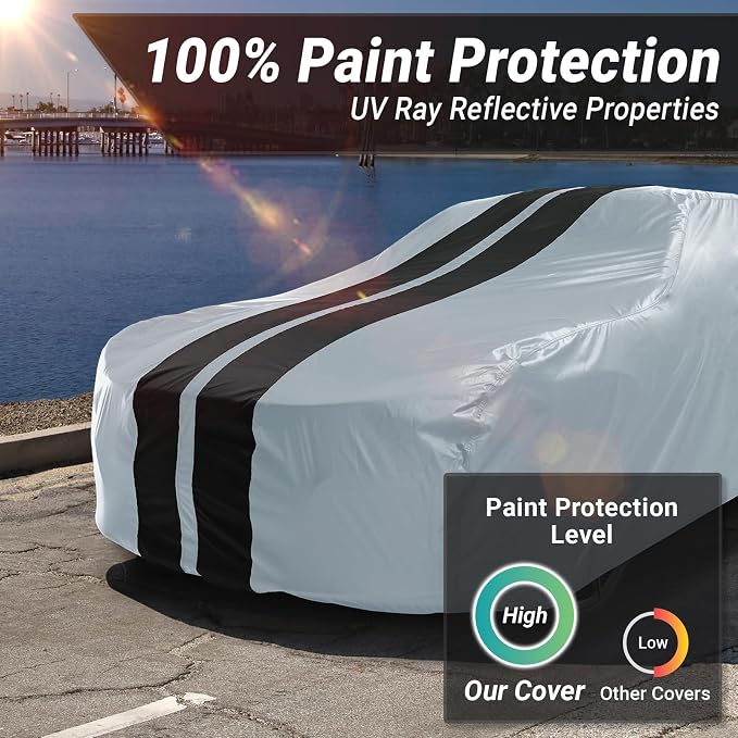 iCarCover Custom Car Cover for Pontiac Tempest 4-Door Waterproof All-Weather - Image 3