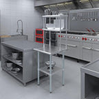 Amgood Stainless Steel Work Table Wide Double Tier Overshelf | NSF | Metal - Image 4