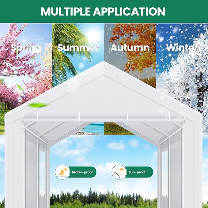 COBIZI Carport Canopy 12x20 Heavy Duty Portable Garage - Image 3