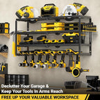 YYR 4 Layer Power Tool Organizer Wall Mount, Cordless Drill Hanger Storage Rack - Image 2