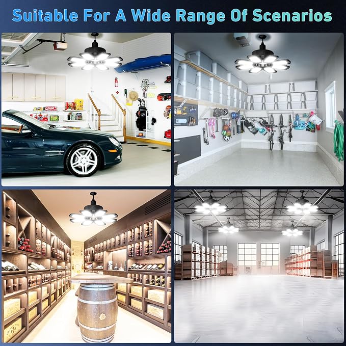 Garage Light 4 Pack - 240W 24000LM 6500K Garage Lights Ceiling LED - Image 7