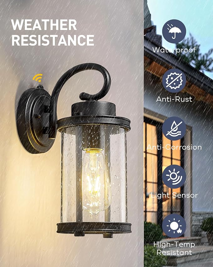 kudos Dusk to Dawn Outdoor Lighting, 12.5 inch Porch Lights Outdoor, Anti-Rust - Image 2