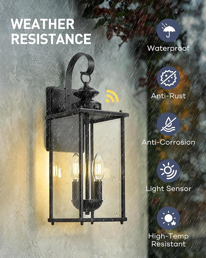 kudos Dusk to Dawn Outdoor Lighting, 18.1 inch Light Sensor Porch Lights - Image 5