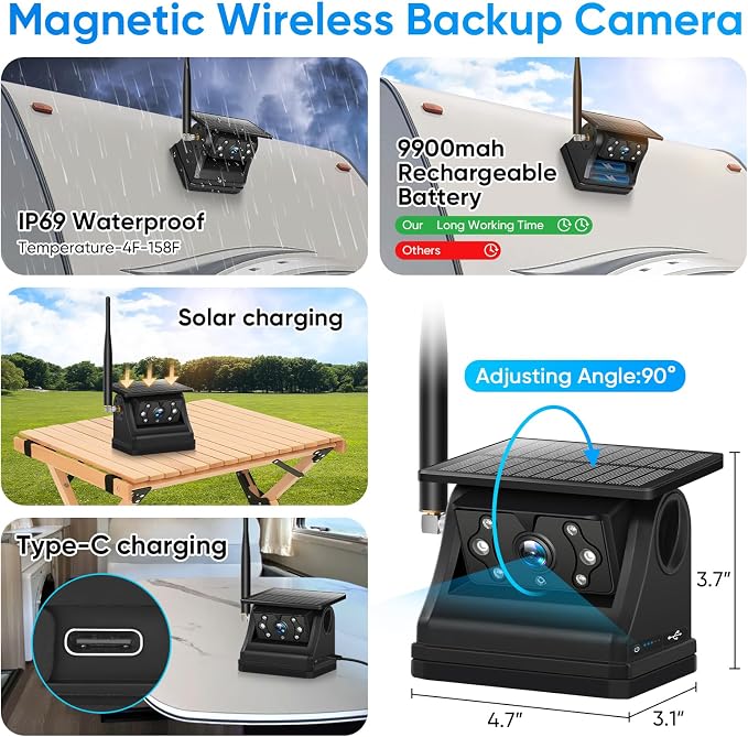 Magnetic Solar Wireless Backup Camera System - Image 6