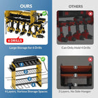 Power Tool Organizer with Charging Station, 4 Layers Garage Storage Rack with 6 - Image 5