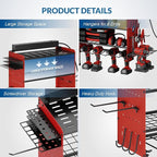 Power Tool Organizer with Charging Station, 4 Layers Garage Storage Rack with 6 - Image 4