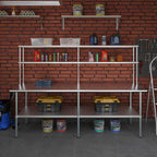 Amgood Stainless Steel Work Table Double Tier Overshelf | Metal Kitchen Prep - Image 7
