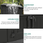 YITAHOME Light Gray Resin Tool Shed, 36 Cu Ft Waterproof Outdoor Horizontal - Image 6