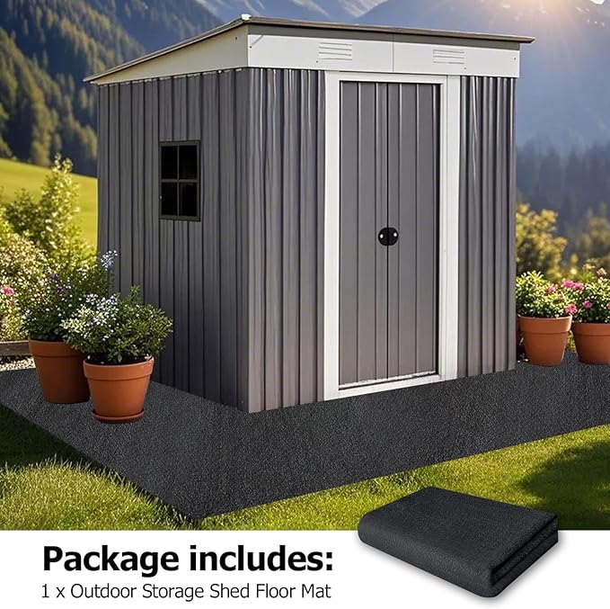 Outdoor Storage Shed Floor Mat, 8.2*8.2FT Waterproof Washable Garden Flooring - Image 5
