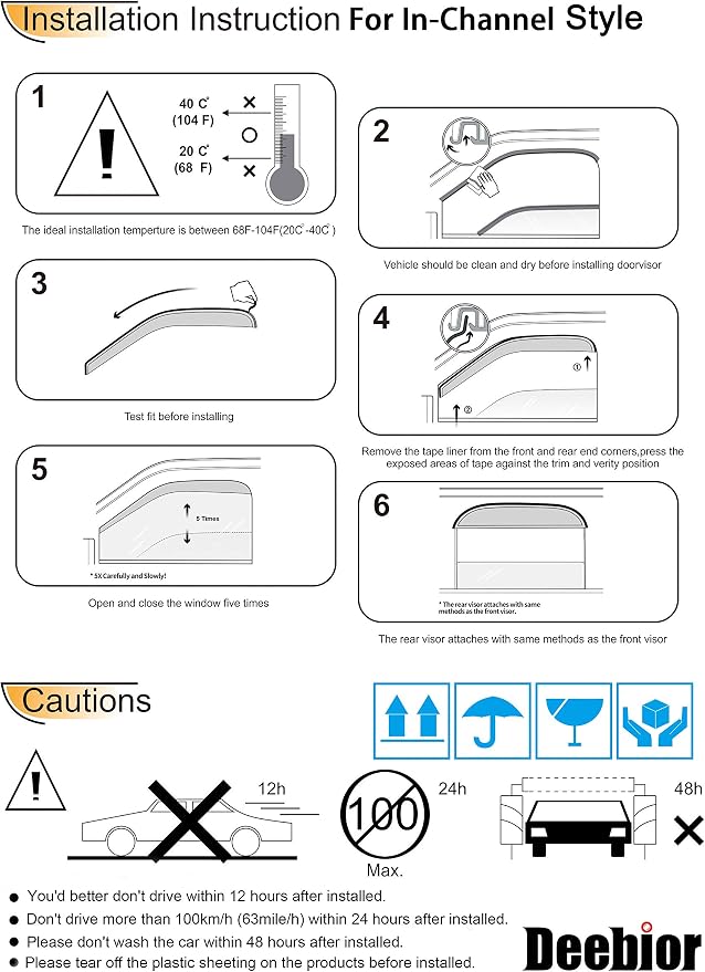 2pcs Side Window Deflectors Window Visors - Image 5