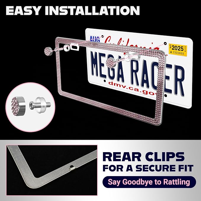 Glamorous Bling License Plate Frame - Image 5
