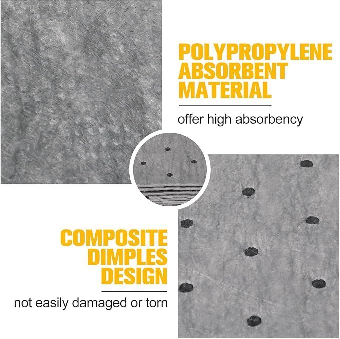 100PC Oil Absorbent Pads | 13"x10" Meltblown Polypropylene Mats, Hand-Tear Lines - Image 8